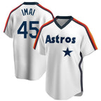 H.Astros #45 Tatsuya Imai Player White Cooperstown Collection T-shirt Fdoa Stitched Jerseys