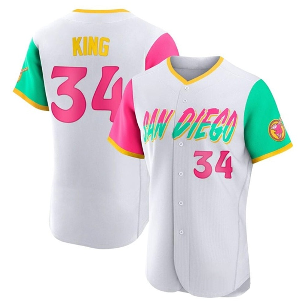S.Diego Padres #34 Michael King Player White City Connect Home Limited Elite Fdoa Stitched Jerseys