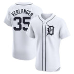 D.Tigers #35 Justin Verlander Player White Limited Elite Home Fdoa Stitched Jerseys