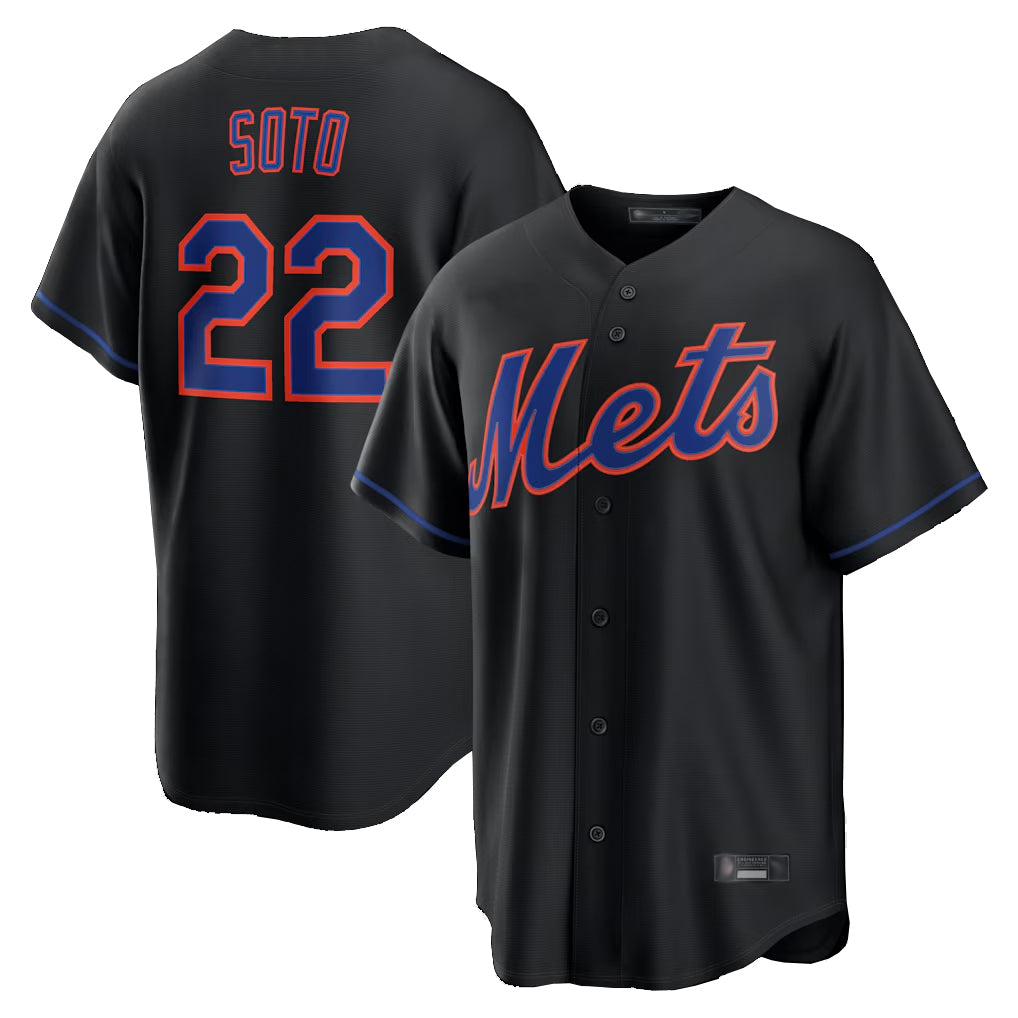NY.Mets #22 Juan Soto Player Black Alternate Home Game Fdoa Stitched Jerseys