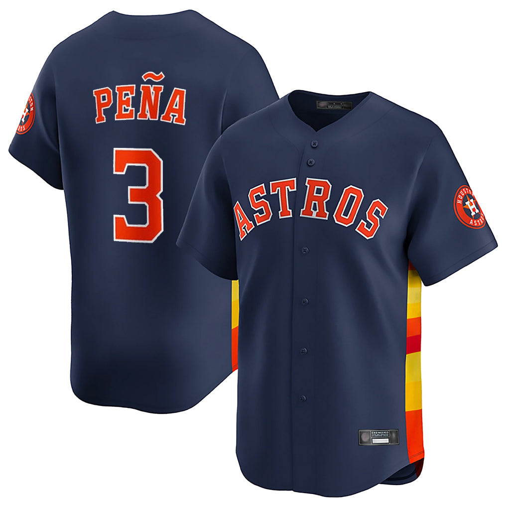 H.Astros #3 Jeremy Pe?a Player Navy Home Limited Fdoa Stitched Jerseys