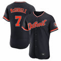 D.Tigers #7 Kevin McGonigle Player Navy Limited Elite Home Game Fdoa Stitched Jerseys