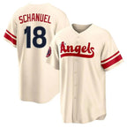 LA.Angels #18 Nolan Schanuel Player Cream City Connect Home Fdoa Stitched Jerseys