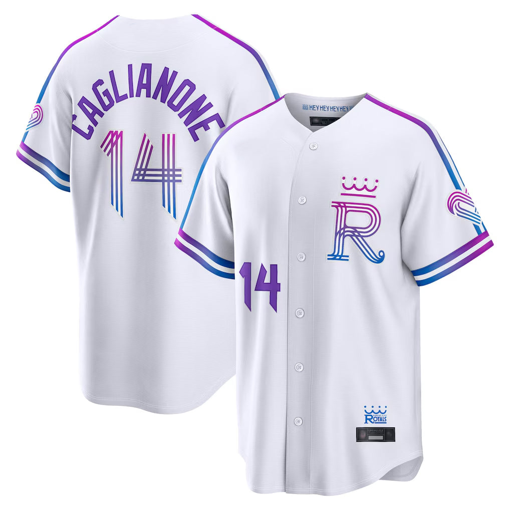 KC.Royals #14 Jac Caglianone Player White 2026 City Connect Limited Home Fdoa Stitched Jerseys