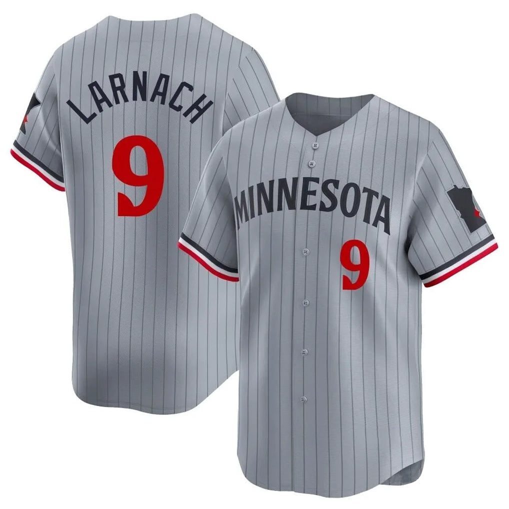 M.Twins #9 Trevor Larnach Player Gray Home Limited Fdoa Stitched Jerseys