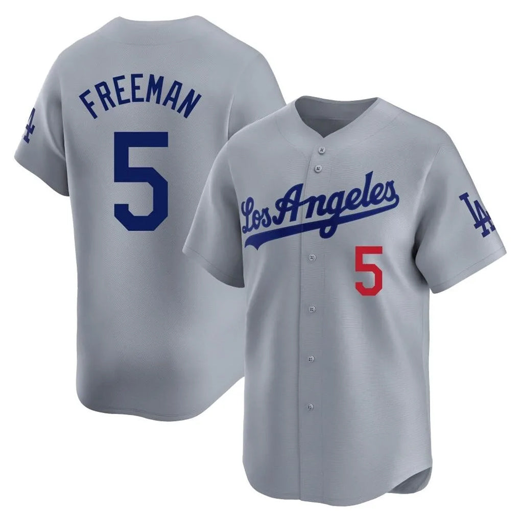 LA.Dodgers #5 Freddie Freeman Player Gray Limited Home Fdoa Stitched Jerseys