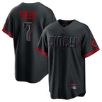 C.Reds #7 Spencer Steer Player Black City Connect Home Game Fdoa Stitched Jerseys