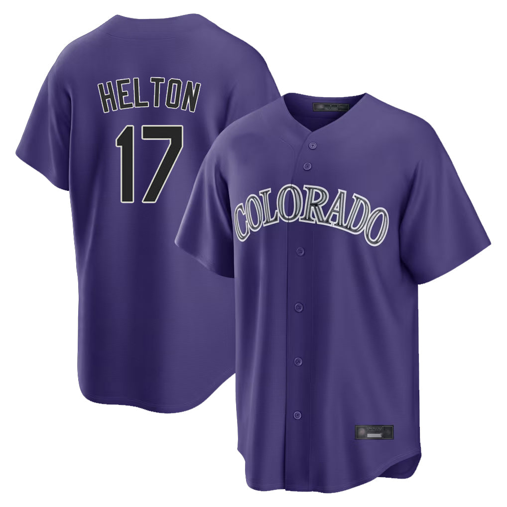 C.Rockies #17 Todd Helton Player Purple Game Home Fdoa Stitched Jerseys