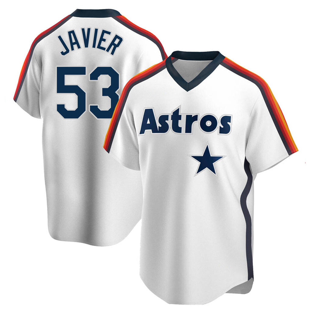 H.Astros #53 Cristian Javier Player White Cooperstown Collection T-shirt Fdoa Stitched Jerseys