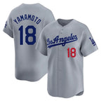 LA.Dodgers #18 Yoshinobu Yamamoto Player Gray Limited Home Fdoa Stitched Jerseys