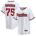 C.Guardians #75 Connor Brogdon Player White Game Home Fdoa Stitched Jerseys
