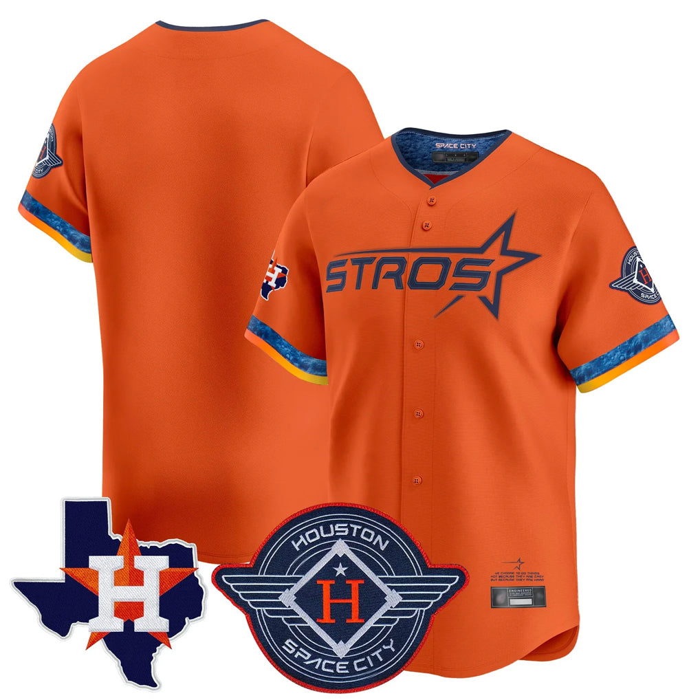 H.Astros ## Astros Blank Player Orange City Connect Texas Patch Vapor Premier Limited Home Fdoa Stitched Jerseys