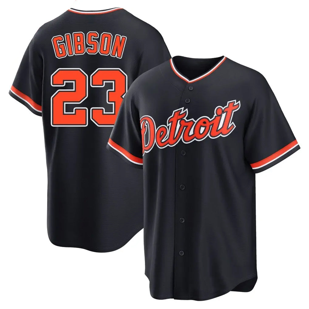 D.Tigers #23 Kirk Gibson Player Navy Home Game Fdoa Stitched Jerseys