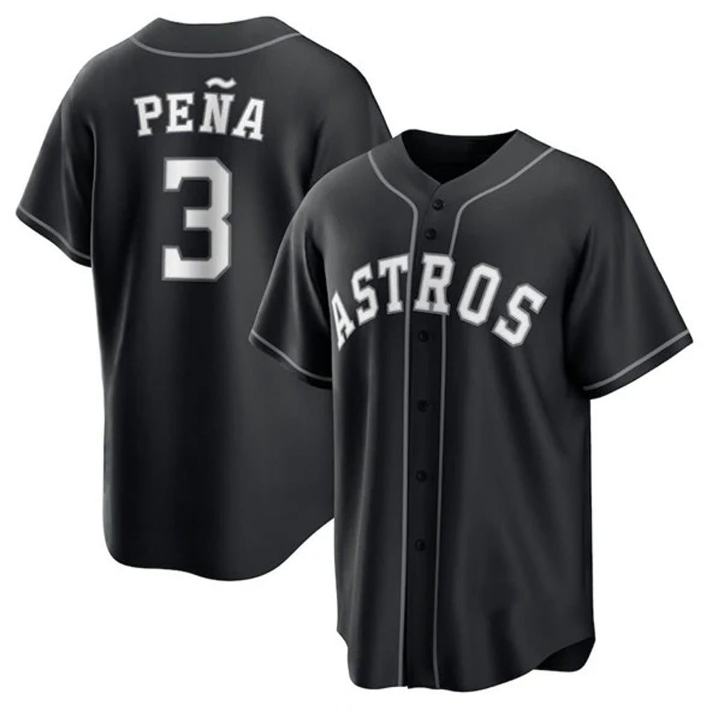 H.Astros #3 Jeremy Pe?a Player Black Home Game Fdoa Stitched Jerseys