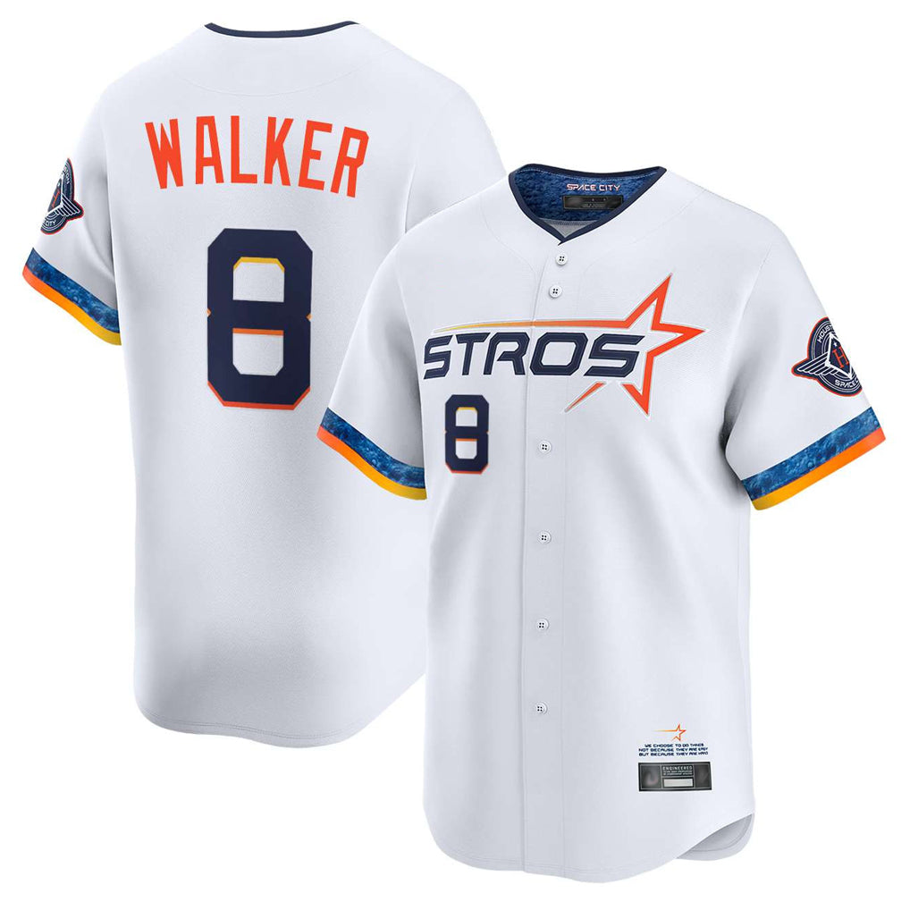 H.Astros #8 Christian Walker Player White City Connect Limited Home Fdoa Stitched Jerseys