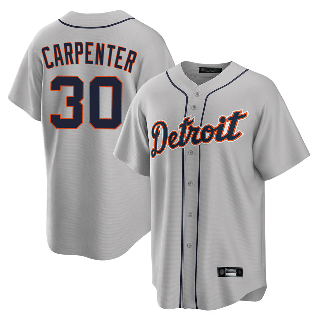 D.Tigers #30 Kerry Carpenter Player Gray Home Game Fdoa Stitched Jerseys