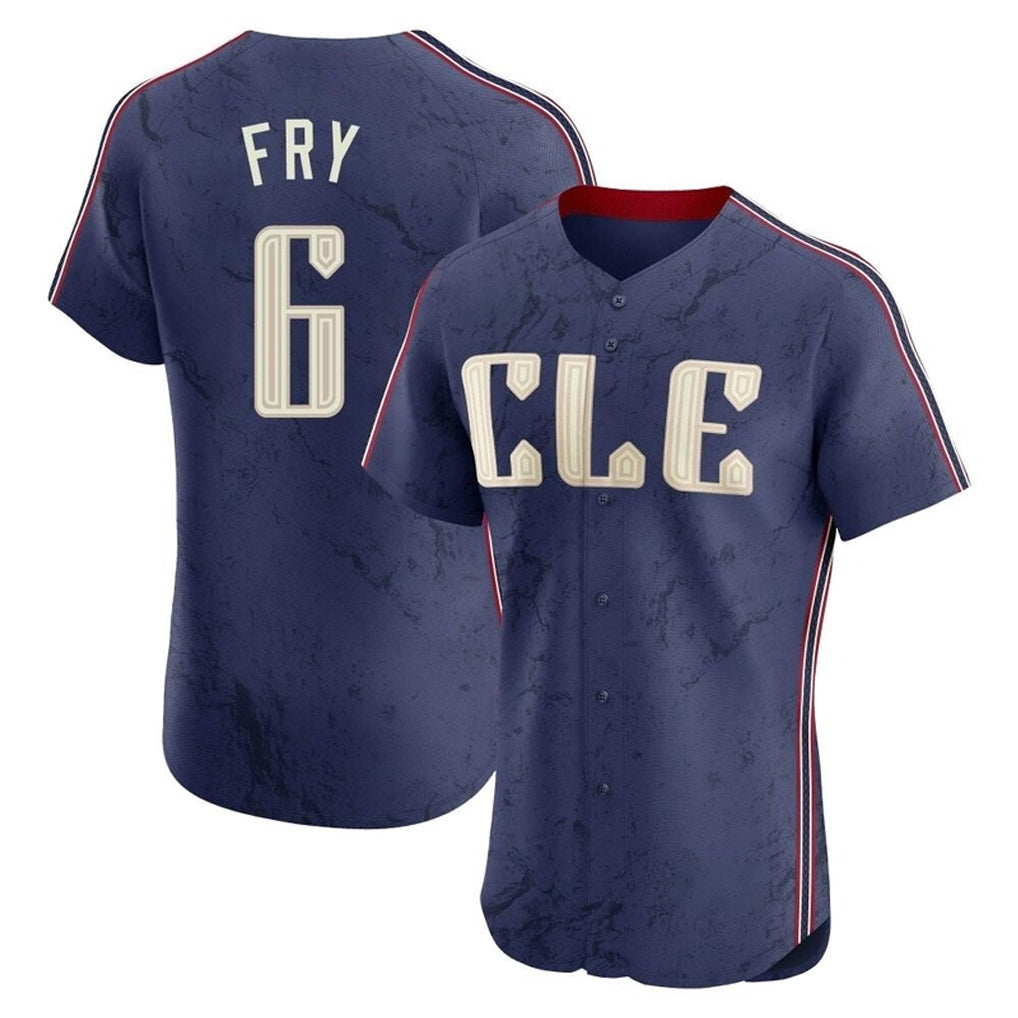 C.Guardians #6 David Fry Player Navy City Connect Limited Elite Home Fdoa Stitched Jerseys