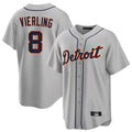D.Tigers #8 Matt Vierling Player Gray Home Game Fdoa Stitched Jerseys