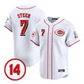 C.Reds #7 Spencer Steer Player White Vapor Premier Limited Home Fdoa Stitched Jerseys