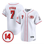 C.Reds #7 Spencer Steer Player White Vapor Premier Limited Home Fdoa Stitched Jerseys