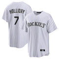C.Rockies #7 Matt Holliday Player White Game Home Fdoa Stitched Jerseys