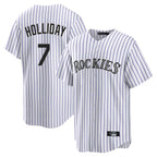 C.Rockies #7 Matt Holliday Player White Game Home Fdoa Stitched Jerseys