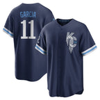 KC.Royals #11 Maikel Garcia Player Navy City Connect Home Game Fdoa Stitched Jerseys