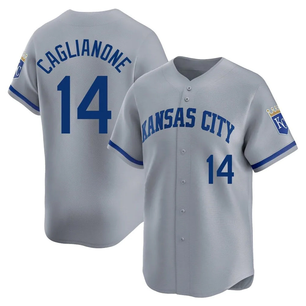 KC.Royals #14 Jac Caglianone Player Gray Limited Home Fdoa Stitched Jerseys