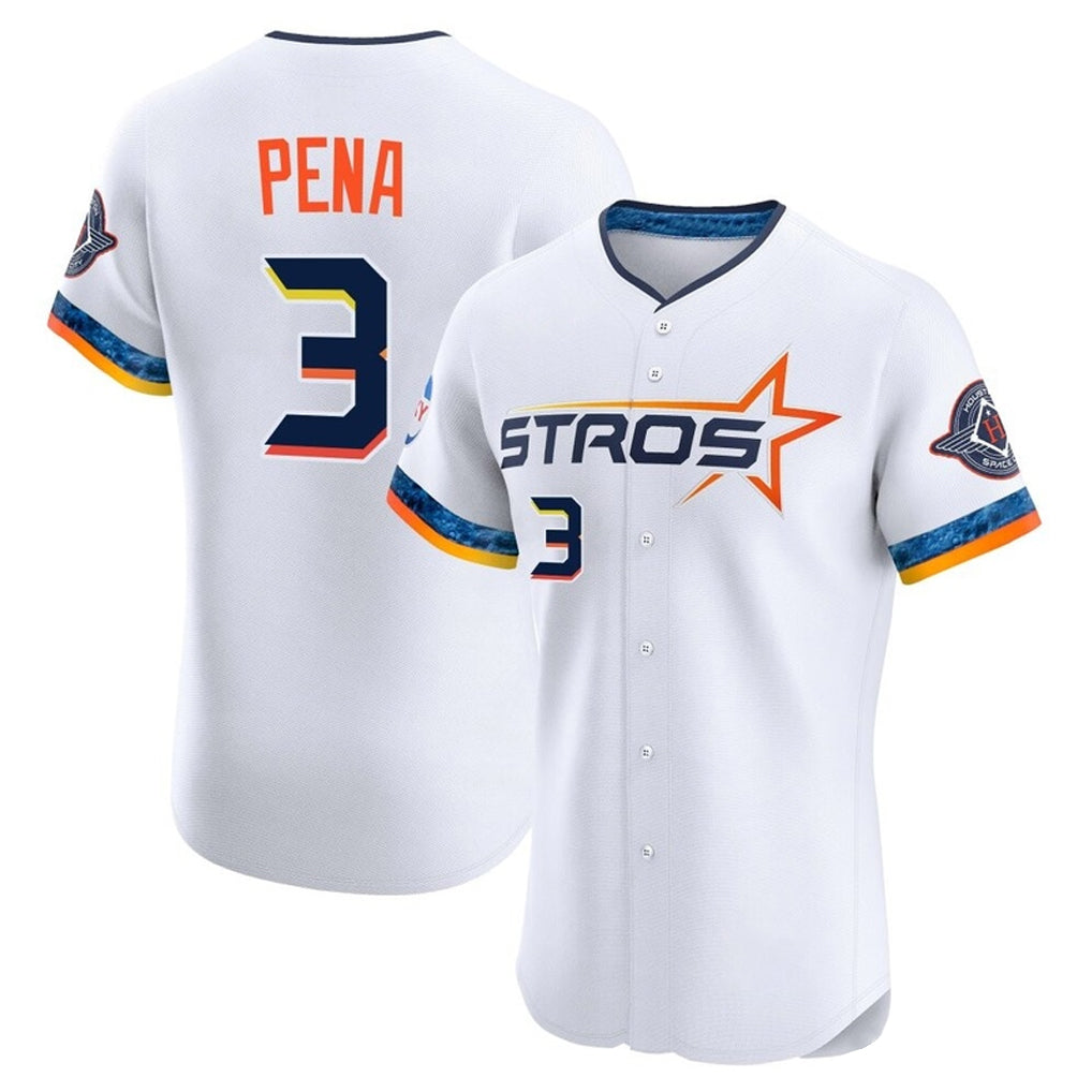 H.Astros #3 Jeremy Pe?a Player White City Connect Limited Elite Home Fdoa Stitched Jerseys
