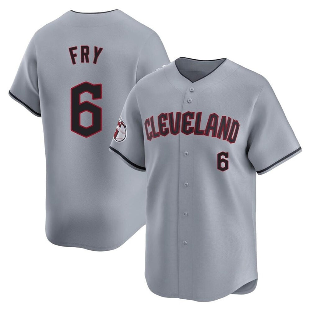C.Guardians #6 David Fry Player Gray Road Limited Home Fdoa Stitched Jerseys