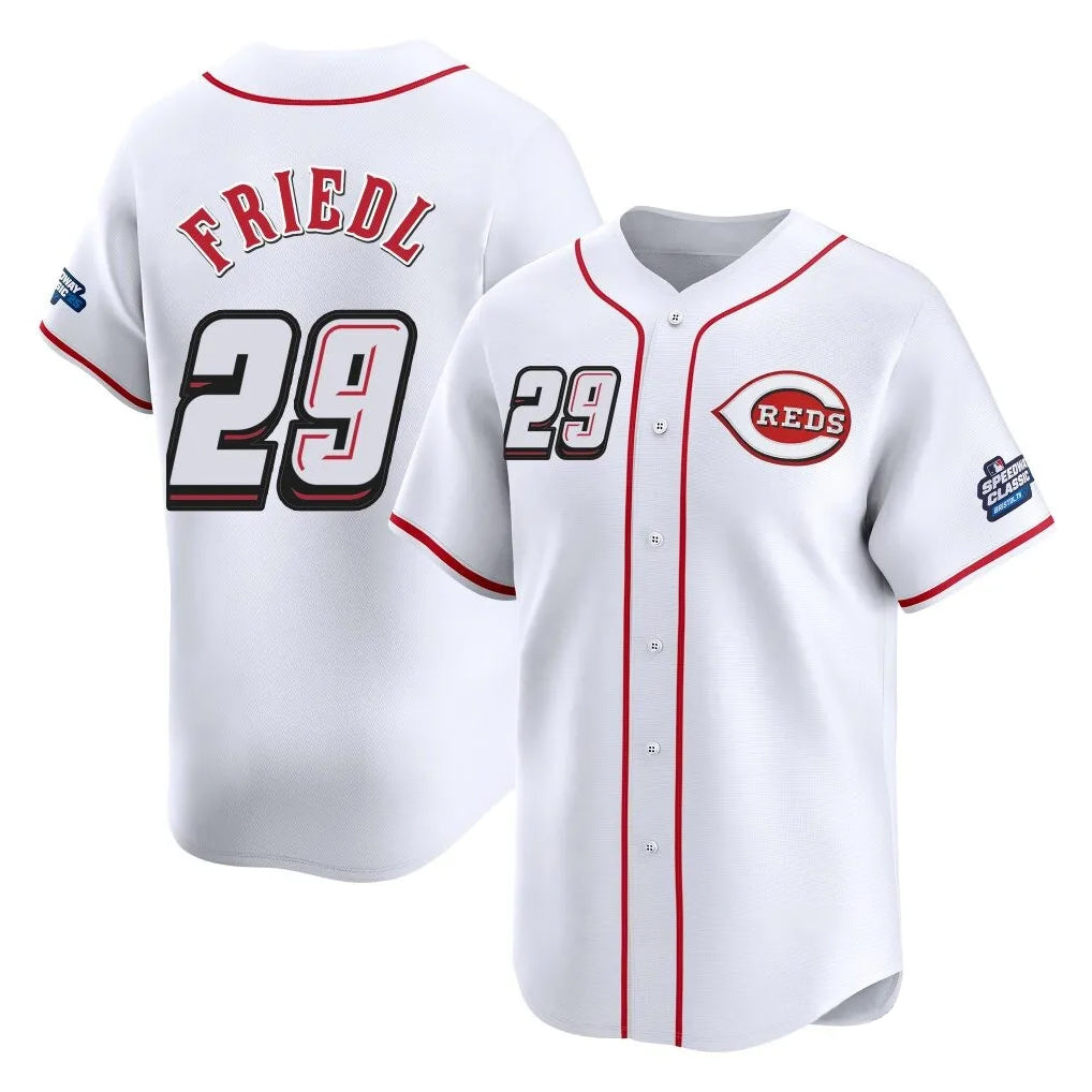 C.Reds #29 TJ Friedl Player White Speedway Classic Home Limited Fdoa Stitched Jerseys