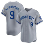 KC.Royals #9 Vinnie Pasquantino Player Gray Limited Home Fdoa Stitched Jerseys