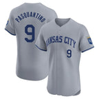 KC.Royals #9 Vinnie Pasquantino Player Gray Limited Elite Home Fdoa Stitched Jerseys