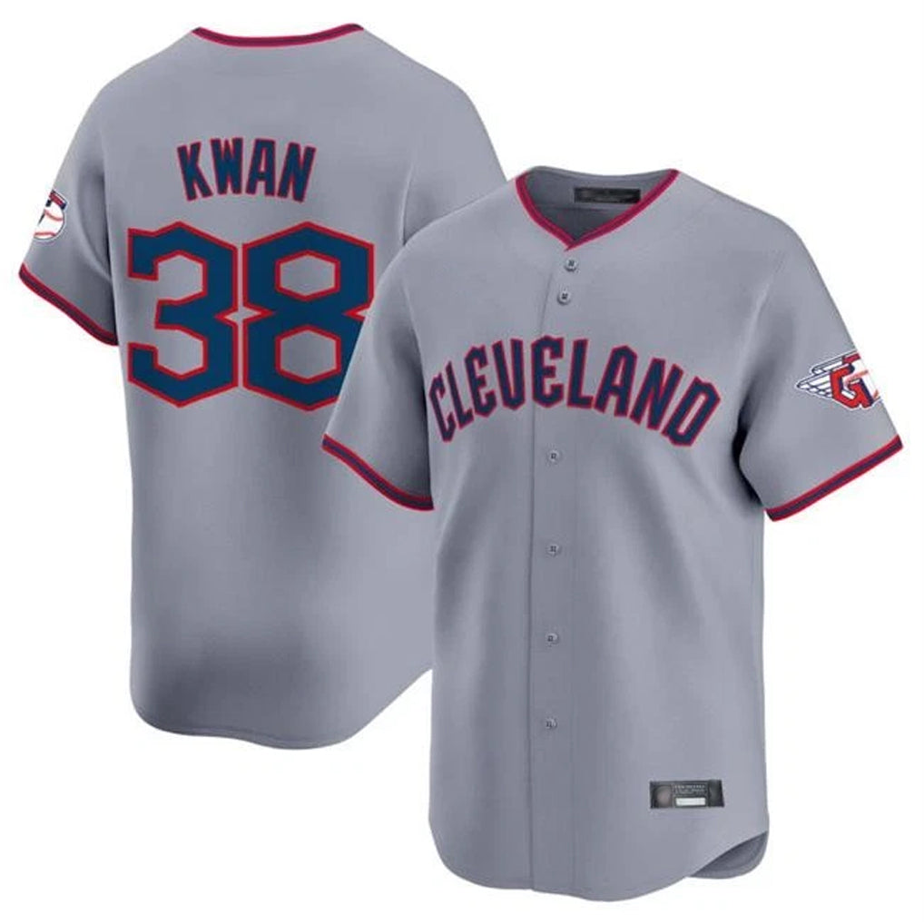 C.Guardians #38 Steven Kwan Player Gray Road Limited Home Game Fdoa Stitched Jerseys