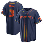 H.Astros #3 Jeremy Pe?a Player Navy City Connect Home Game Fdoa Stitched Jerseys