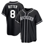 C.Rockies #8 Ryan Ritter Player Black Fashion Out Home Game Fdoa Stitched Jerseys