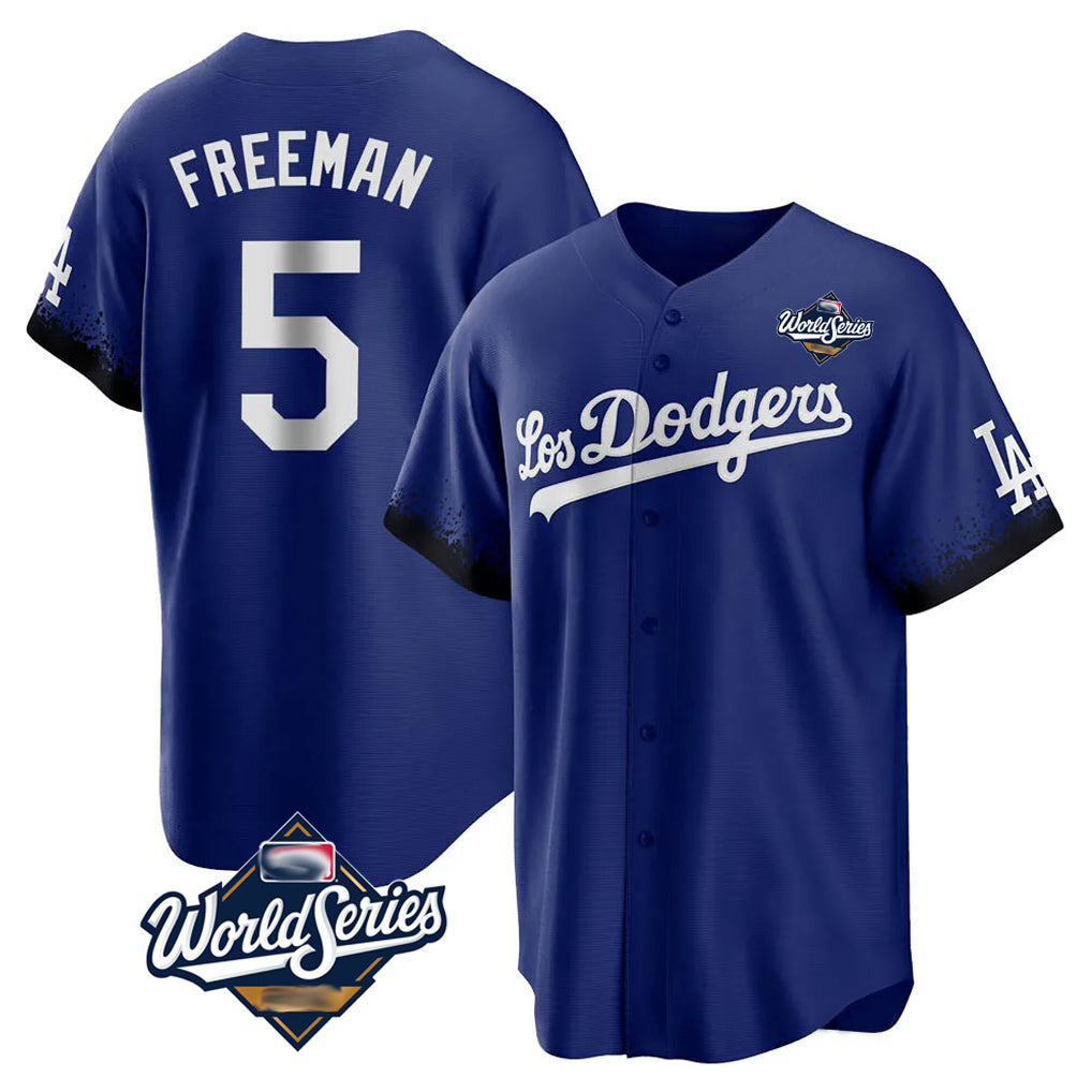 LA.Dodgers #5 Freddie Freeman Player Royal World Series City Connect Home Game Fdoa Stitched Jerseys