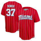 M.Marlins #37 Anthony Bender Player Red City Connect Home Game Fdoa Stitched Jerseys