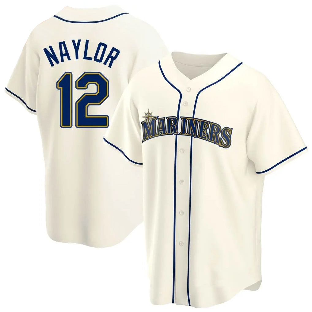 S.Mariners #12 Josh Naylor Player Cream Home Game Fdoa Stitched Jerseys