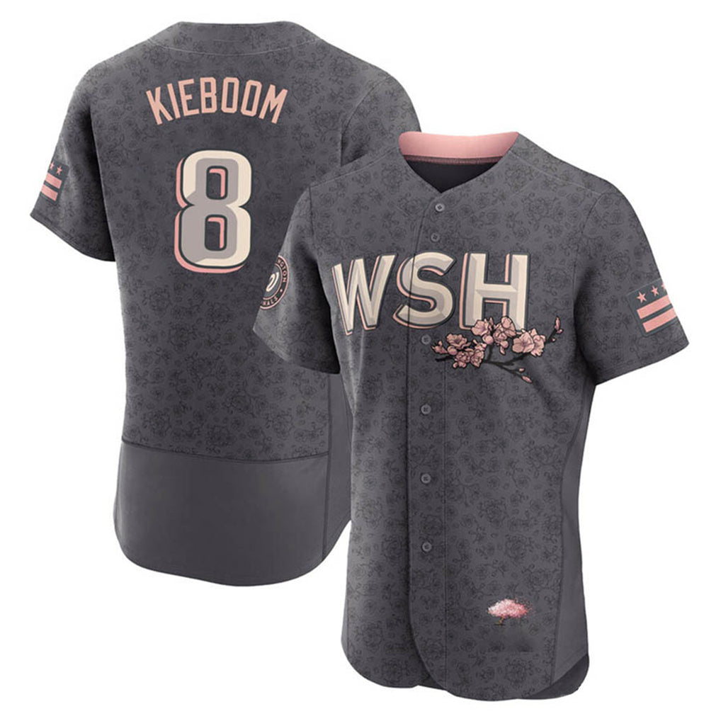 W.Nationals #8 Carter Kieboom Player Gray City Connect Limited Fdoa Stitched Jerseys