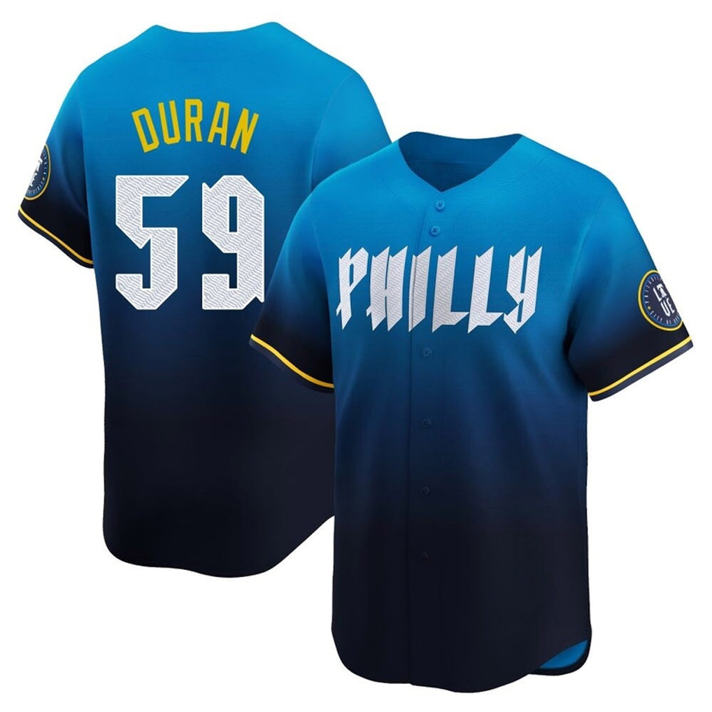 P.Phillies #59 Jhoan Duran Player Blue City Connect Home Limited Fdoa Stitched Jerseys