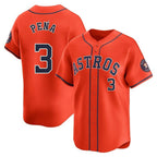 H.Astros #3 Jeremy Pe?a Player Orange Home Limited Fdoa Stitched Jerseys