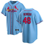 St. Louis Cardinals #48 Ivan Herrera Player Light Blue  Home Game Fdoa Stitched Jerseys