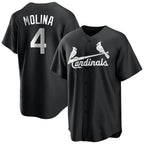 St. Louis Cardinals #4 Yadier Molina Player Black City Connect Home Limited Fdoa Stitched Jerseys