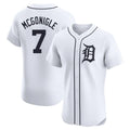 D.Tigers #7 Kevin McGonigle Player White Limited Elite Home Fdoa Stitched Jerseys