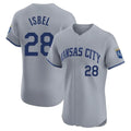 KC.Royals #28 Kyle Isbel Player Gray Limited Elite Home Fdoa Stitched Jerseys