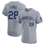 KC.Royals #28 Kyle Isbel Player Gray Limited Elite Home Fdoa Stitched Jerseys