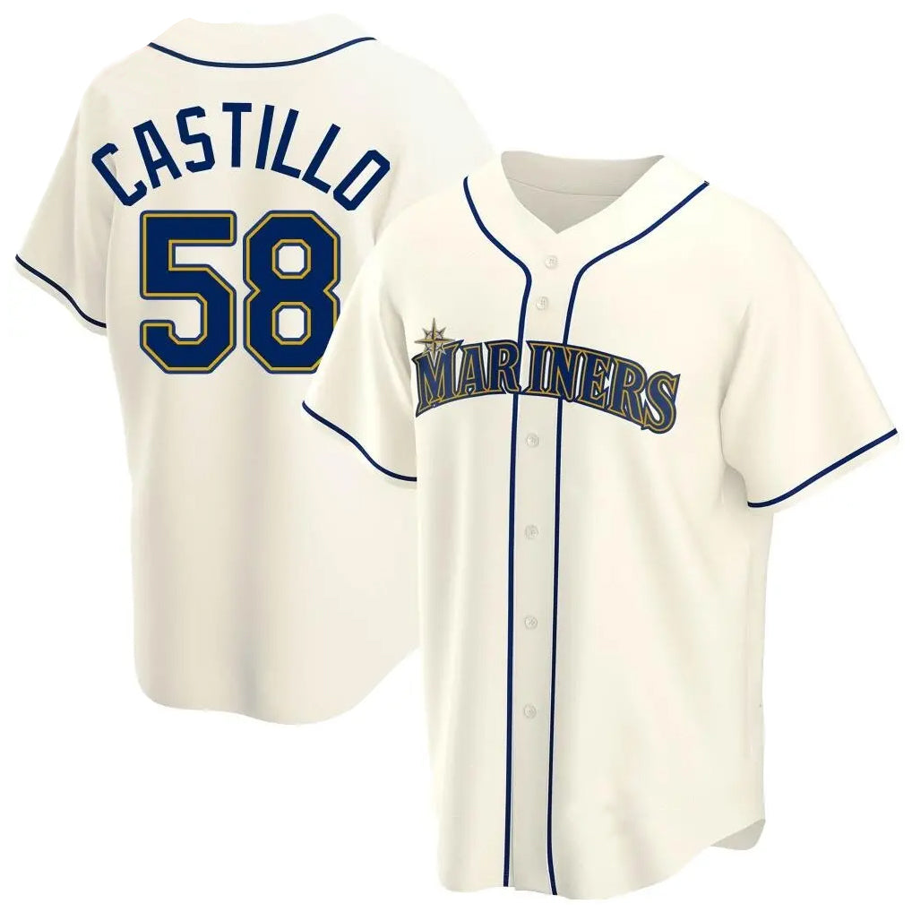 S.Mariners #58 Luis Castillo Player Cream Home Game Fdoa Stitched Jerseys