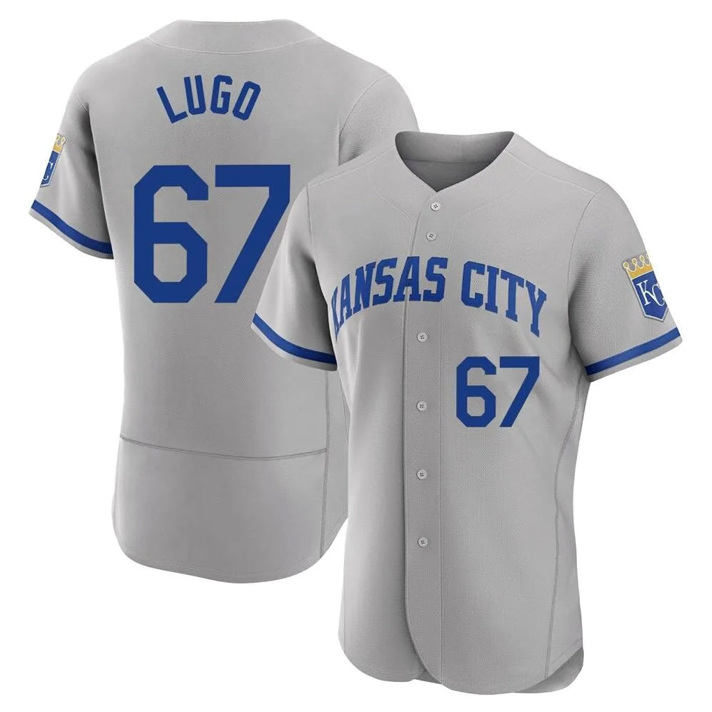 KC.Royals #67 Seth Lugo Player Gray Limited Elite Home Game Fdoa Stitched Jerseys