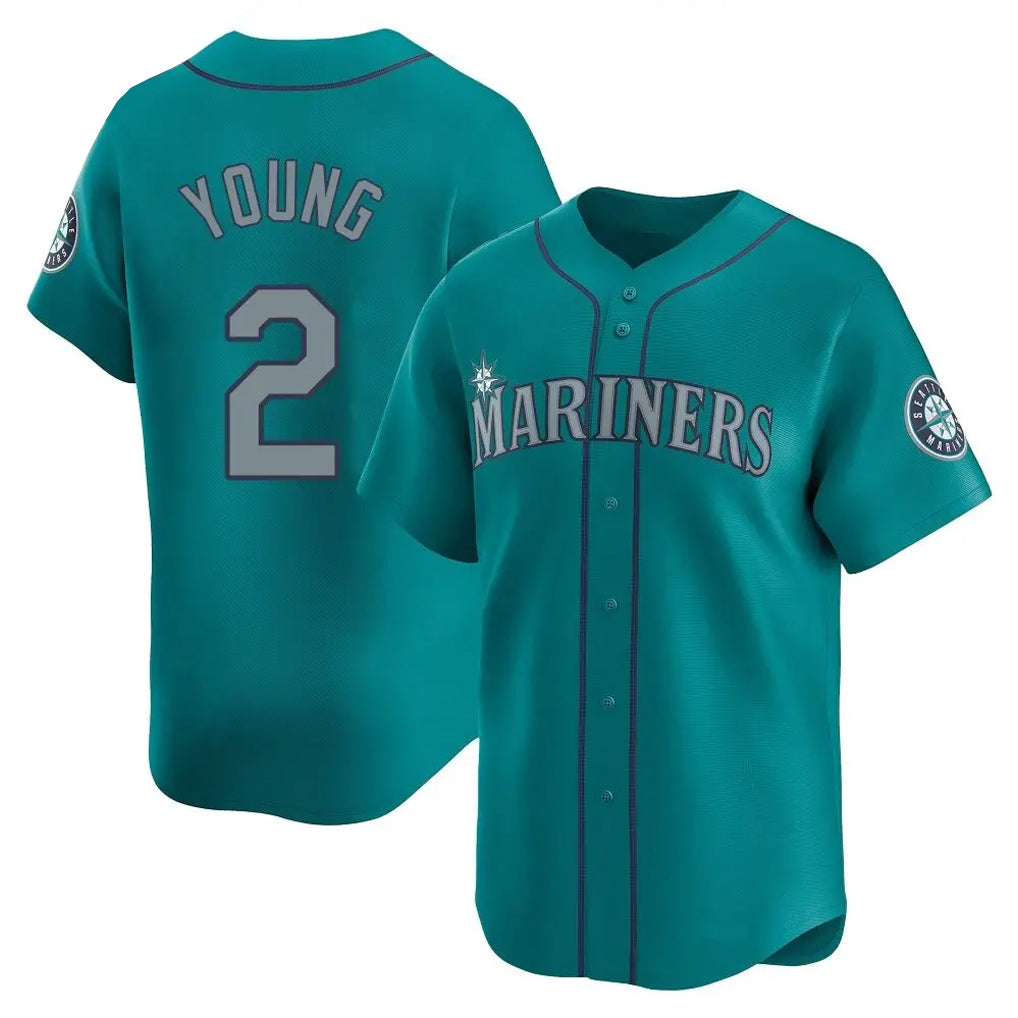 S.Mariners #2 Cole Young Player Teal Home Limited Fdoa Stitched Jerseys